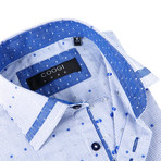 Overall Dot Button-Up Shirt // Multi Blue (S)