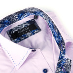 Button-Up Shirt + Paisley Detail // Light Pink (S)