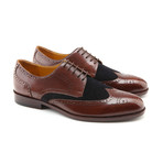 George Two Tone Wingtip Derby // Dark Brown + Navy (US: 10.5)