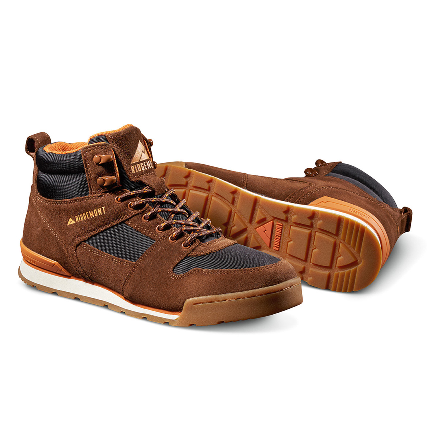 Ridgemont Monty Hi Men's Light Hiking Boots - Oiled Suede Brown/Orange, Brown/Orange / Men's 9.5