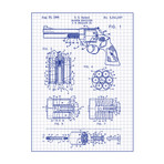 Sp milt magnum revolver 5 341 587 white grid blue ink 24 inches recovered small