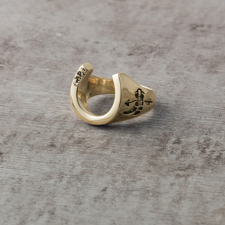 Horseshoe Ring // Brass (Size 9)