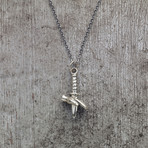 Knife & Hand Pendant // Silver