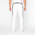 Thread Workshop // Leather Panel Track Pants // Scuba White (XL)