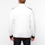 Thread Workshop // Leather Panel Track Jacket // Scuba White (XL)