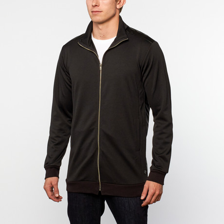 Thread Workshop // Leather Panel Track Jacket // Scuba Black (S)