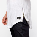 Thread Workshop // Mesh Side Zip Tee // White (S)