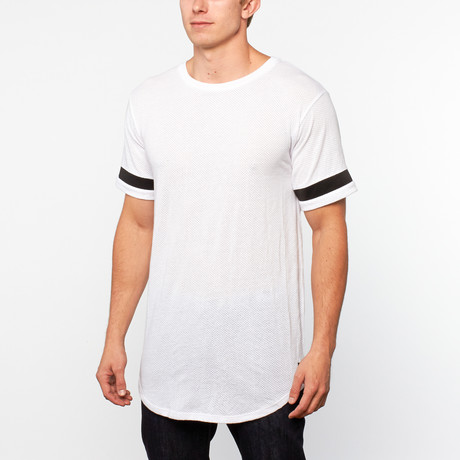 Thread Workshop // Mesh Side Zip Tee // White (S)