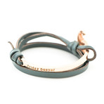 Green Leather Anchor Rose Gold