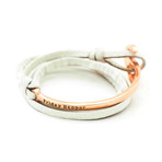 White Leather Anchor Rose Gold