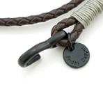 Brown Distressed Leather Wraparound Bracelet