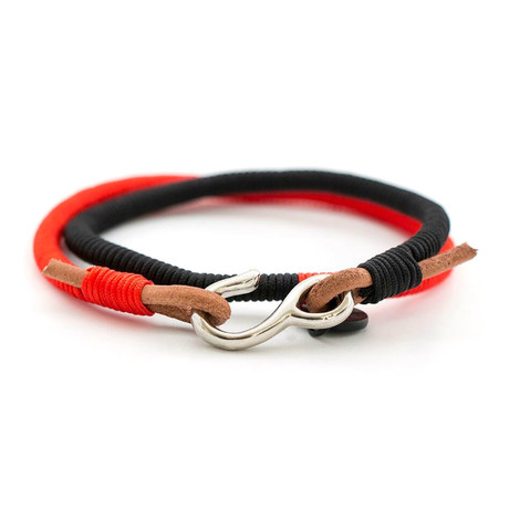 Black Red Wraparound Bracelet