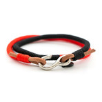 Black Red Wraparound Bracelet