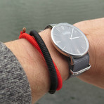 Black Red Wraparound Bracelet