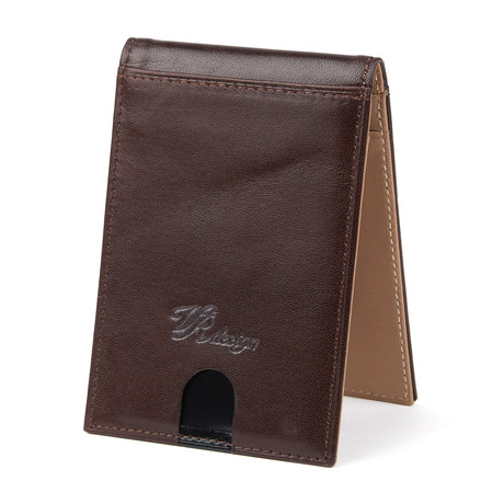 Bi-Fold Credit Card Holder // Brown + Beige