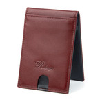 Bi-Fold Credit Card Holder // Claret Red + Navy
