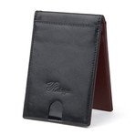 Bi-Fold Credit Card Holder // Black + Claret Red
