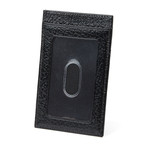 Grained Credit Card Holder w/ Money Clip // Black