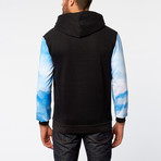 Cloud Hoodie // Black + Teal (L)