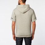 Varsity Short Sleeve Hoodie // Heather Grey (XL)