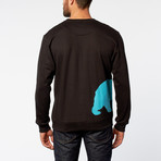 Tahoe Crewneck  // Black + Teal (2XL)