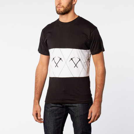 Argyle Gold Tee // Black + White (S)