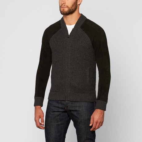 Oliver Bomber Cashmere Jacket // Charcoal (S)