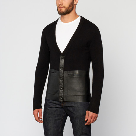 Collin Cashmere Blend Cardigan // Black (S)