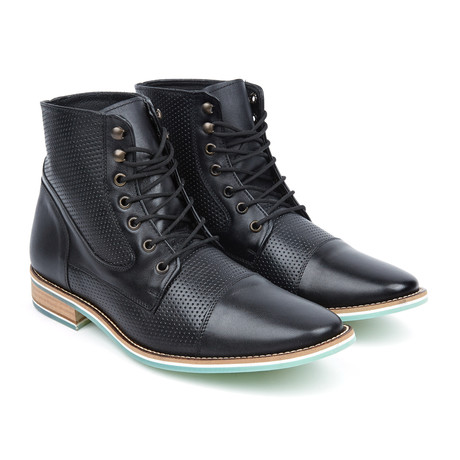 Lace-Up Perforated Boot // Black (US: 8)