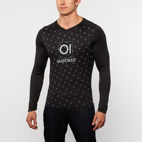 Brixton Long-Sleeve V-Neck Tee // Black (S)