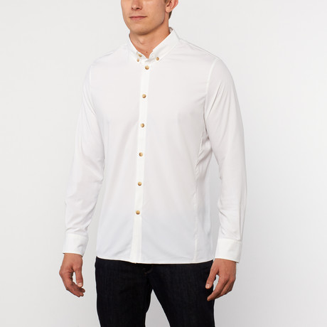 Labor Long-Sleeve Button-Down // Porcelain (S)