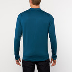 The Hollis Pullover // Peacock + Black Heather (S)