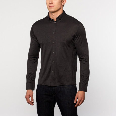 Overtime Knit Long-Sleeve Button-Up // Shadow (S)