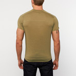 LA V-Neck Tee // Olive Heather (M)