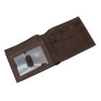 Two-Tone Leather Passcase Wallet // Brown