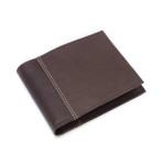 Two-Tone Leather Passcase Wallet // Brown