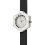 White Marble Hex Swiss Quartz // Black Strap