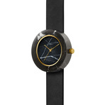 Black Marble Round Swiss Quartz // Black Strap