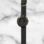 Black Marble Round Swiss Quartz // Black Strap