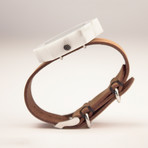 White Marble Hex Swiss Quartz // Tan Strap