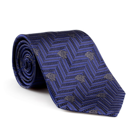Silk Tie // Blue + Grey