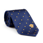 Silk Tie // Blue + Gold Dot