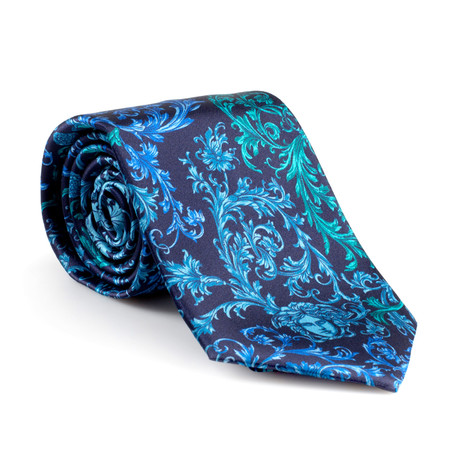 Versace Tie CR8LSEA9982-0006 // Dark Blue + Blue + Emerald