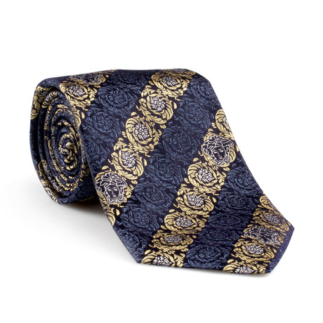 Silk Tie // Blue + Gold