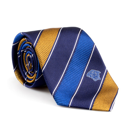 Evan Silk Tie // Pink + Navy Stripe