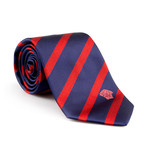 Ivan Silk Tie  // Navy + Red Stripe