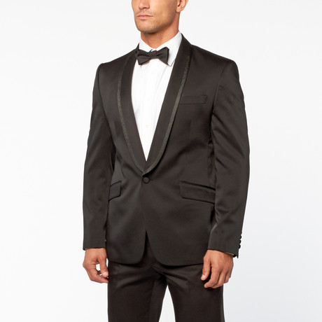 Shawl Trim Suit // Black (Euro: 46)