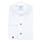 Pleated Tuxedo Shirt // White (S)