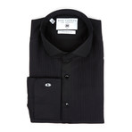 Pleated Tuxedo Shirt // Black (L)