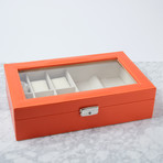 Watch + Eyeglass Box // Orange Leather